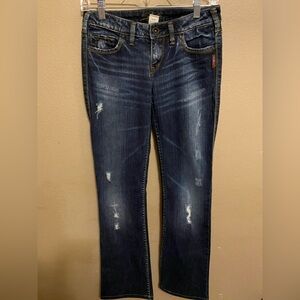 Women's Silver Alex Denim Blue Jeans Size 26x33